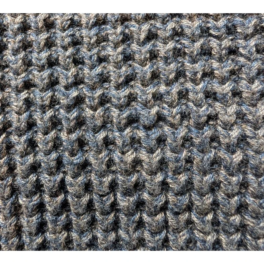 NWOT LL Bean Size S Organic Cotton Waffle Sweater Quarter Zip Gray Marl Gorpcore